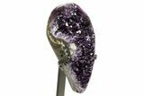 Deep-Purple Amethyst Geode With Metal Stand - Uruguay #364443-2
